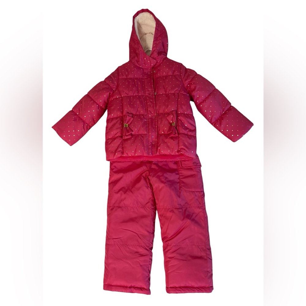 Carter’s Girls Pink Winter Coat & Snow Pants Set Size 5-6 Water-Resistant NWOT